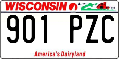 WI license plate 901PZC