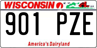 WI license plate 901PZE