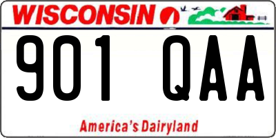 WI license plate 901QAA