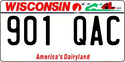 WI license plate 901QAC