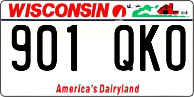 WI license plate 901QKO