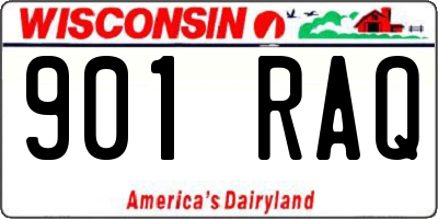 WI license plate 901RAQ