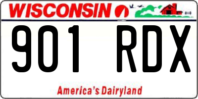 WI license plate 901RDX