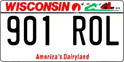 WI license plate 901ROL