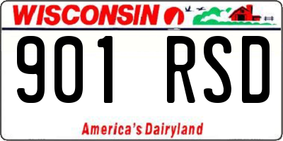 WI license plate 901RSD