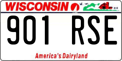 WI license plate 901RSE