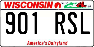 WI license plate 901RSL