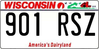 WI license plate 901RSZ