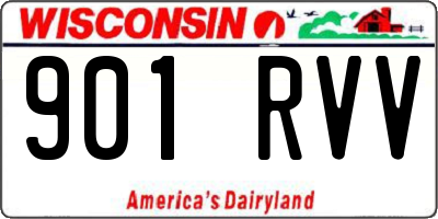 WI license plate 901RVV