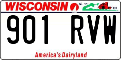WI license plate 901RVW