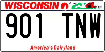 WI license plate 901TNW