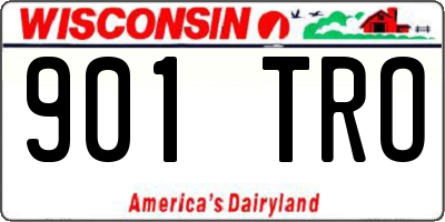 WI license plate 901TRO