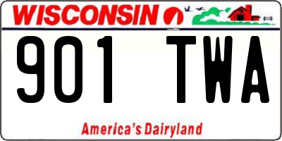 WI license plate 901TWA