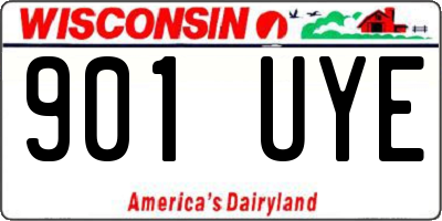 WI license plate 901UYE
