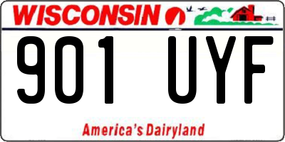 WI license plate 901UYF