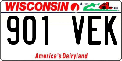 WI license plate 901VEK