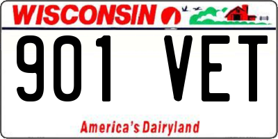 WI license plate 901VET