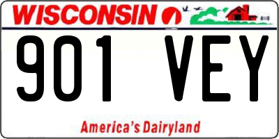 WI license plate 901VEY