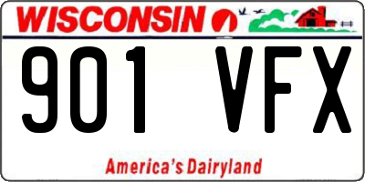 WI license plate 901VFX