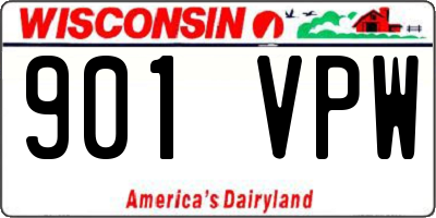 WI license plate 901VPW