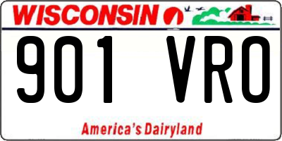 WI license plate 901VRO