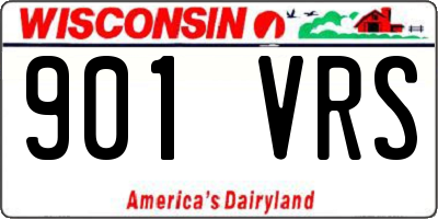WI license plate 901VRS