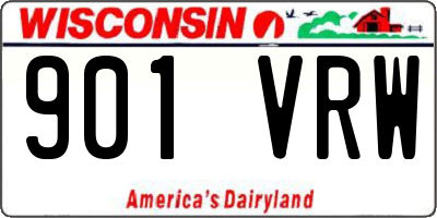 WI license plate 901VRW