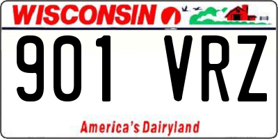 WI license plate 901VRZ