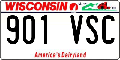 WI license plate 901VSC