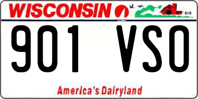 WI license plate 901VSO