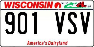 WI license plate 901VSV