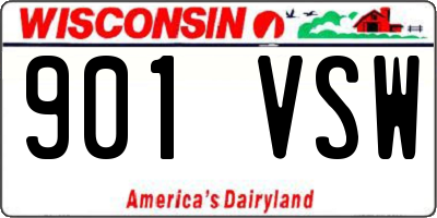 WI license plate 901VSW