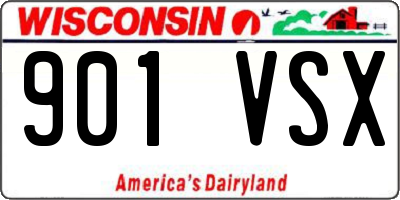 WI license plate 901VSX