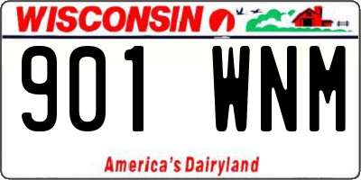WI license plate 901WNM
