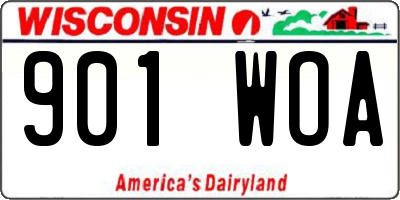 WI license plate 901WOA