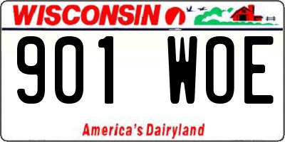 WI license plate 901WOE