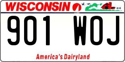 WI license plate 901WOJ