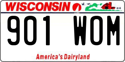 WI license plate 901WOM