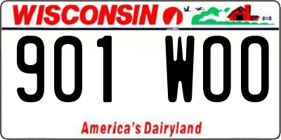 WI license plate 901WOO