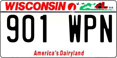 WI license plate 901WPN