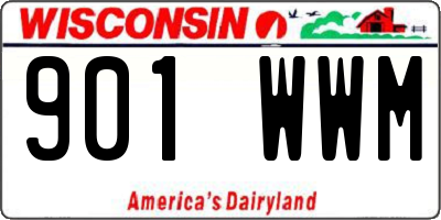 WI license plate 901WWM