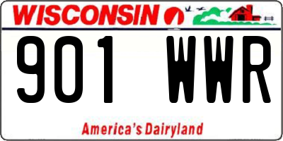 WI license plate 901WWR
