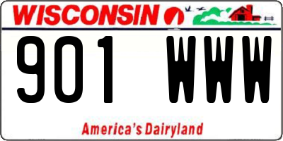 WI license plate 901WWW