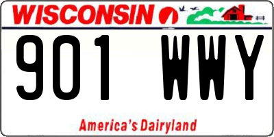 WI license plate 901WWY