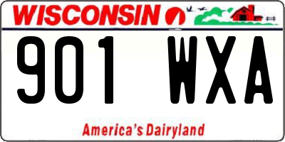 WI license plate 901WXA