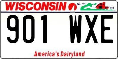 WI license plate 901WXE