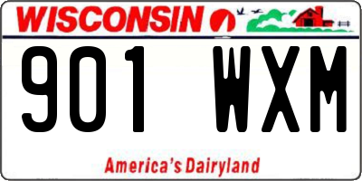 WI license plate 901WXM