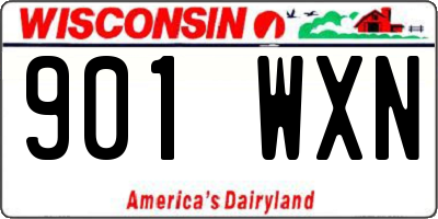 WI license plate 901WXN