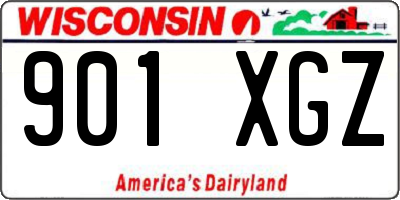 WI license plate 901XGZ