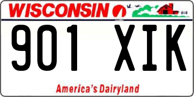 WI license plate 901XIK